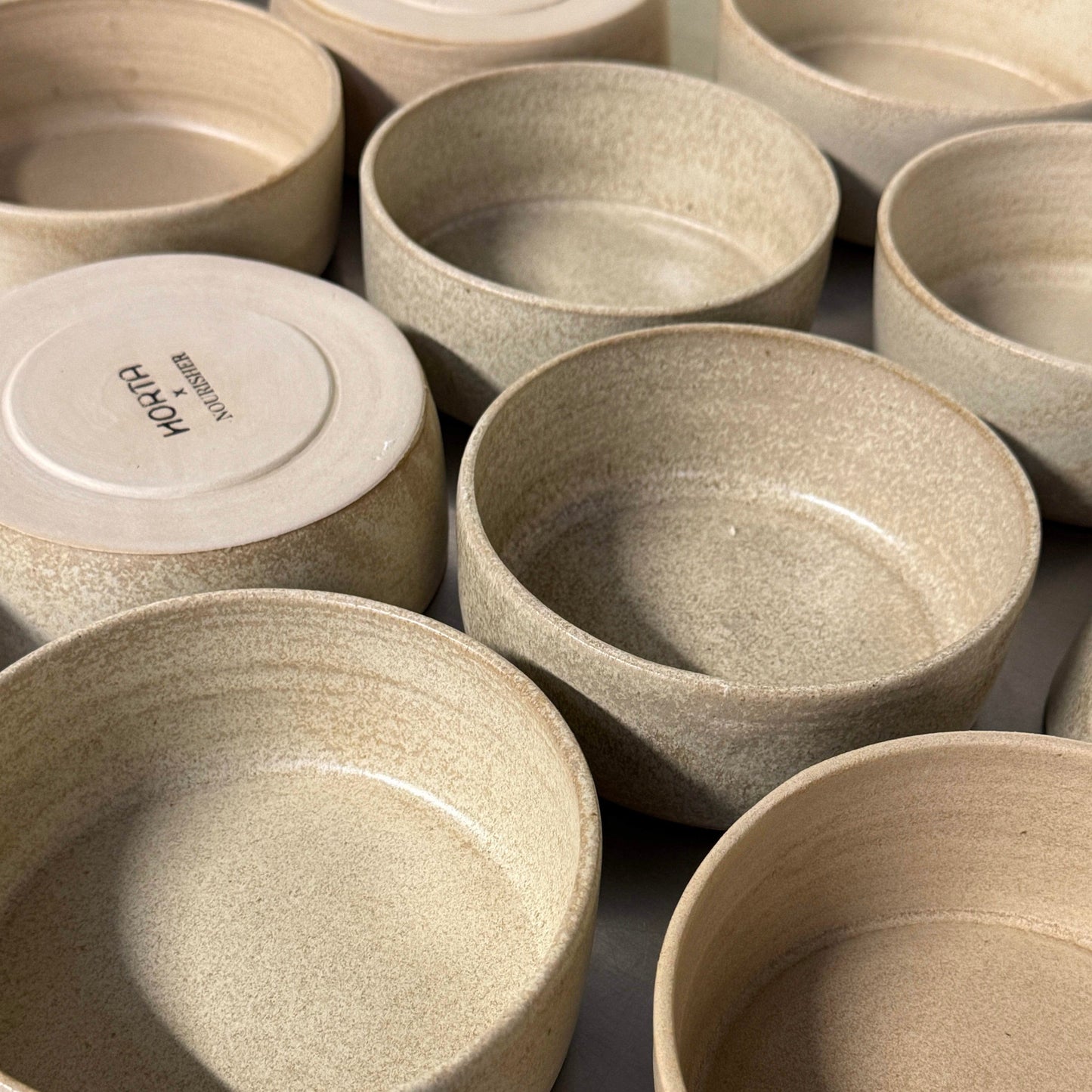 Multiple Limited Round Ceramic bowl in beige, made by Horta Ceramics for Nourisher Meals